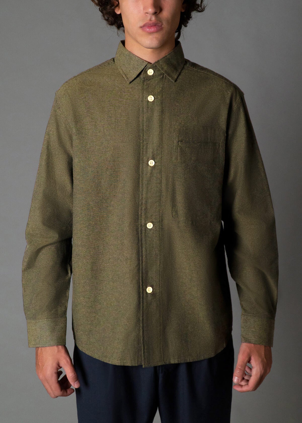 Descendant of Thieves Chambray Heather Olive Olive Shirt