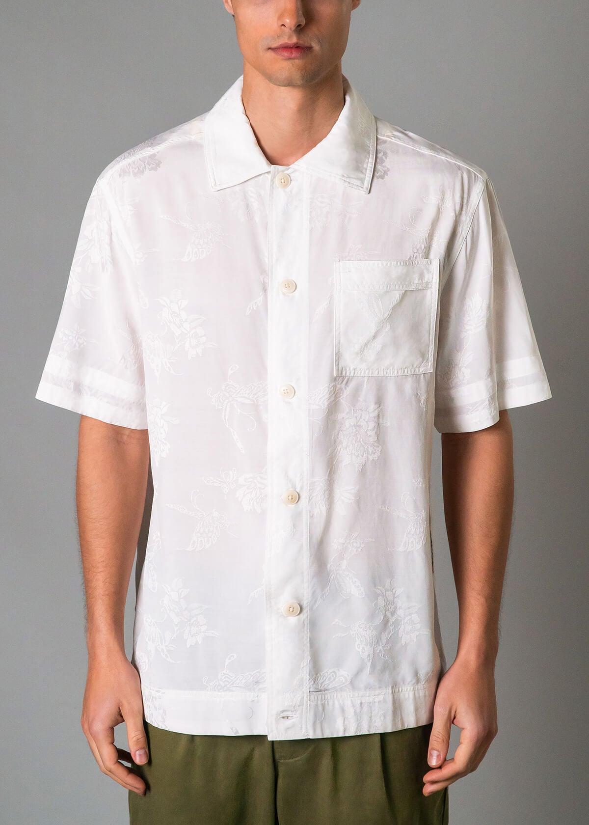 Descendant of Thieves White Rayon Prisao XS Short Sleeve Shirt Descendant of Thieves White Rayon Prisao XS Short Sleeve Shirt