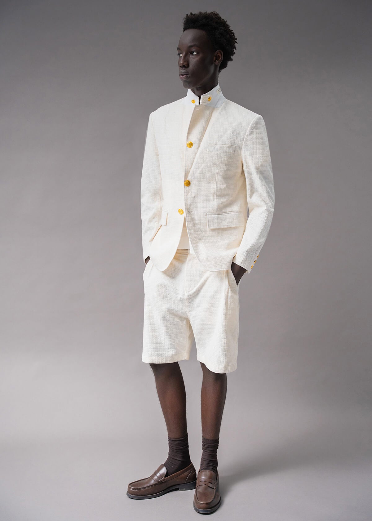 Off White Grid Blazer
