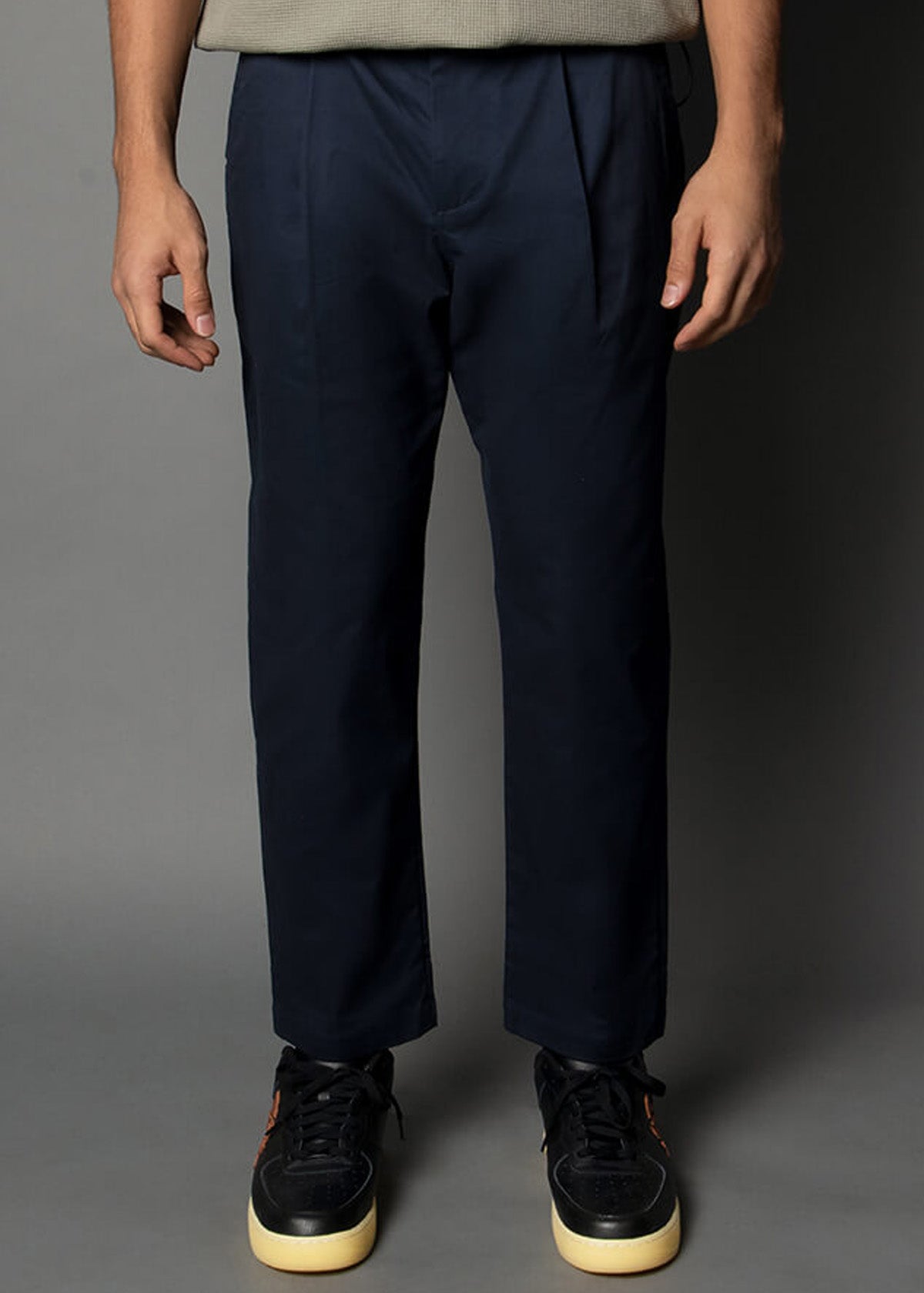 navy blue regular fit men's pants