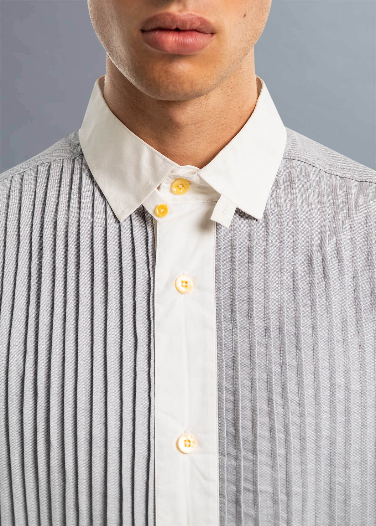 Ghost Mandarin Pin-Tuck