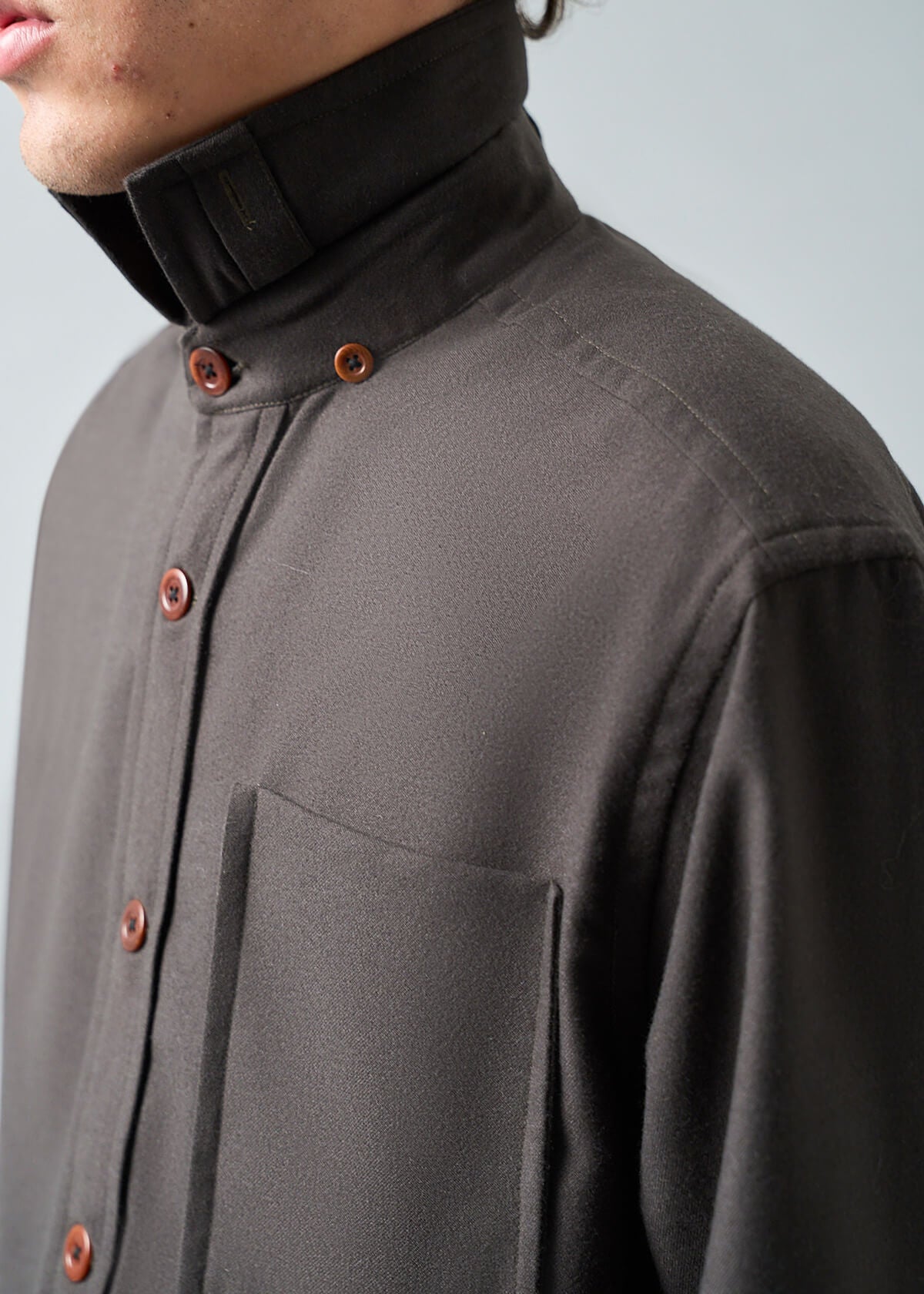 Wool Blend Drop Pkt Shirt
