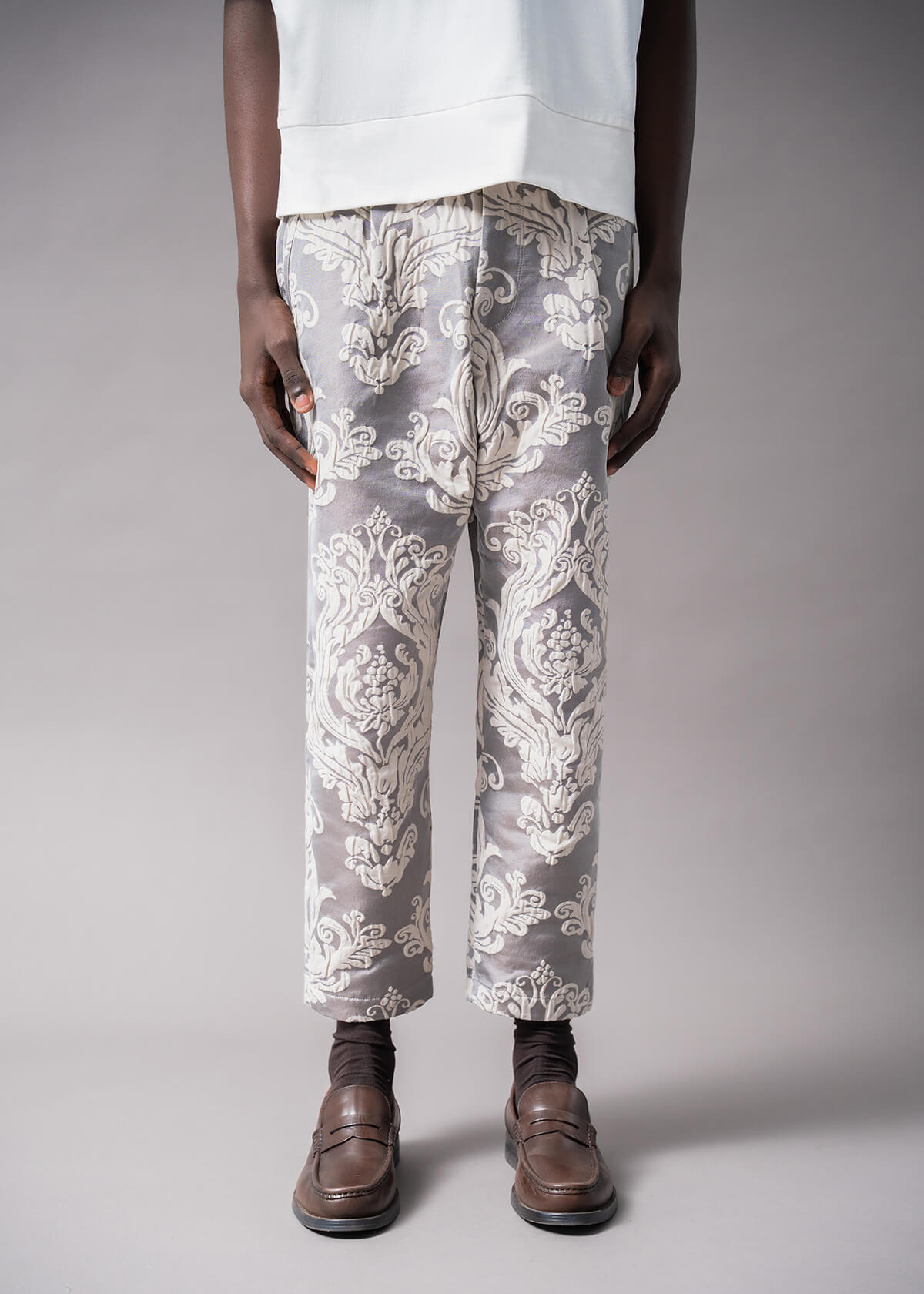 パンツ JACQUARD PATTERN DRAPE PANTS Descendant of Thieves New York Hand Loom Jacquard Pant