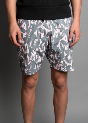 reversible men's short with an abstract floral print