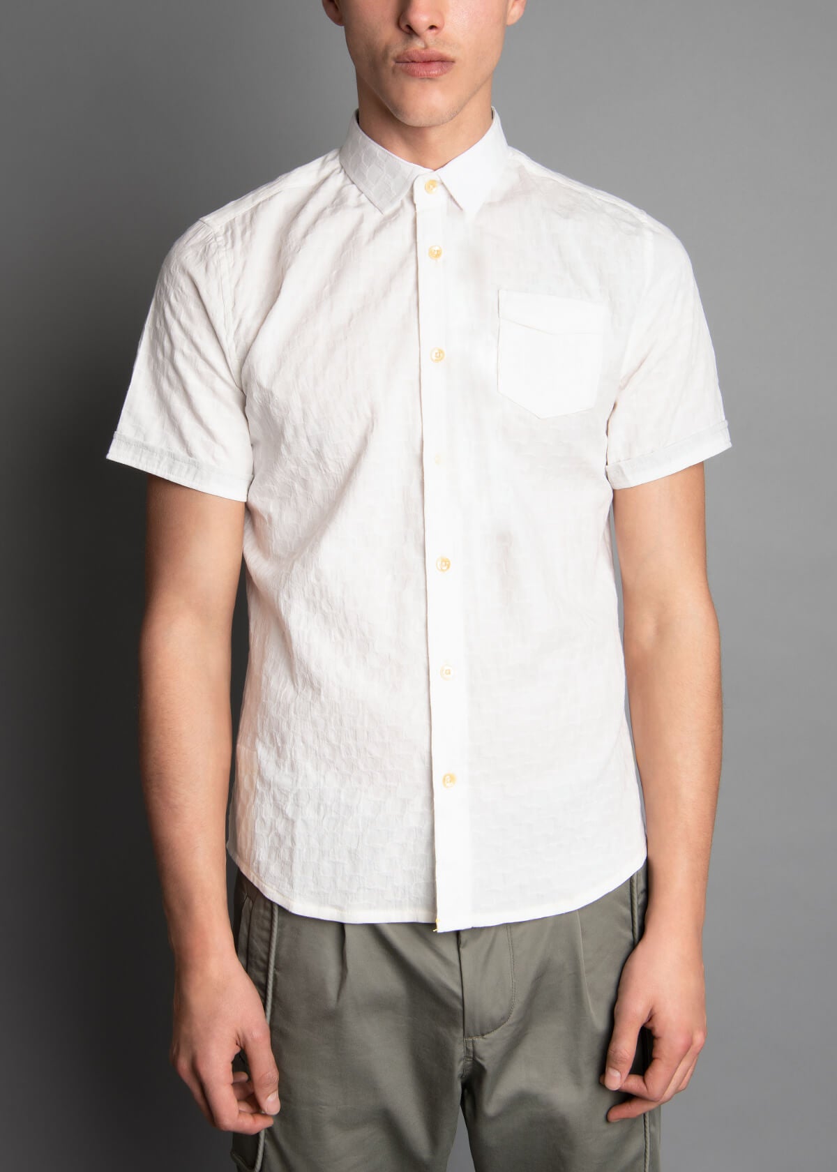 Descendant of Thieves WAVE JACQUARD WHITE S SHORT SLEEVE SHIRT