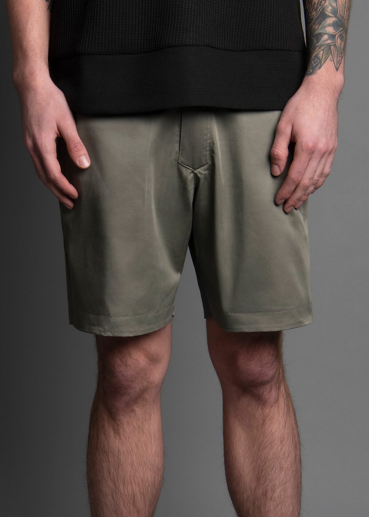 olive reversible men's shorts