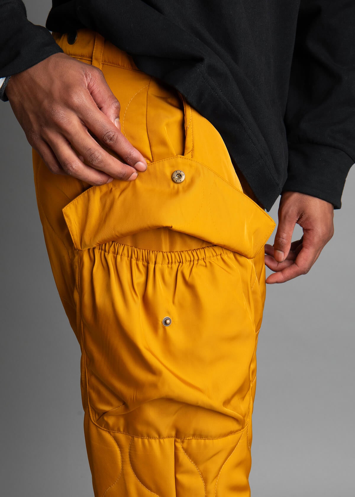 men's cargo pants in gold