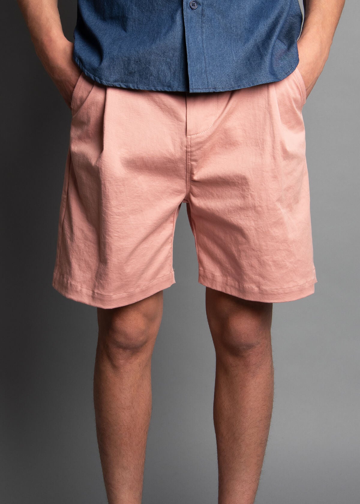 relaxed fit pink quartz colored shorts for men