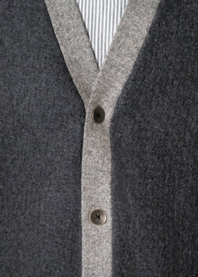 2-Tone Cardigan Charcoal