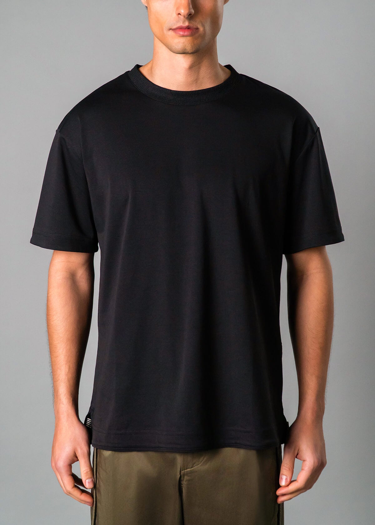 Olive Cross Stripe Hybrid Swim