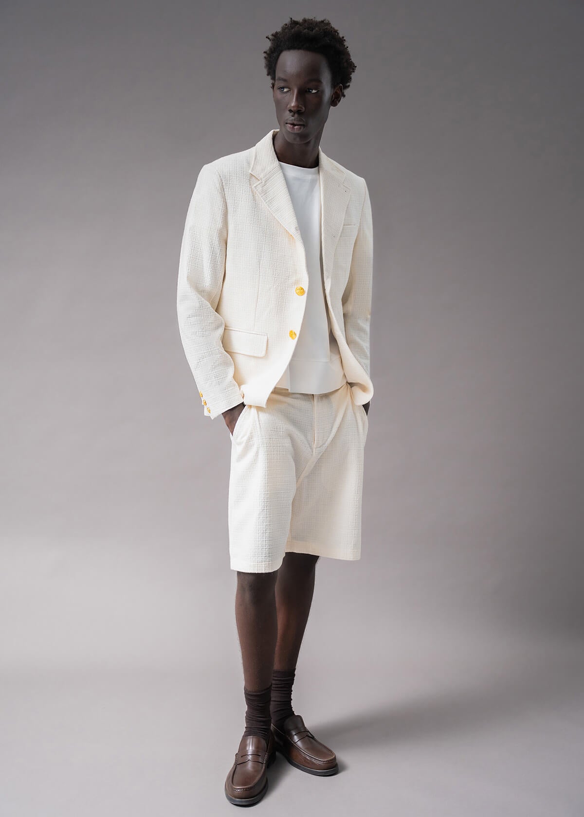 Off White Grid Blazer