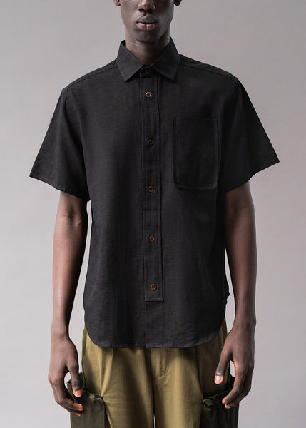 Descendant of Thieves Offset Slub Black Short Sleeve Shirt