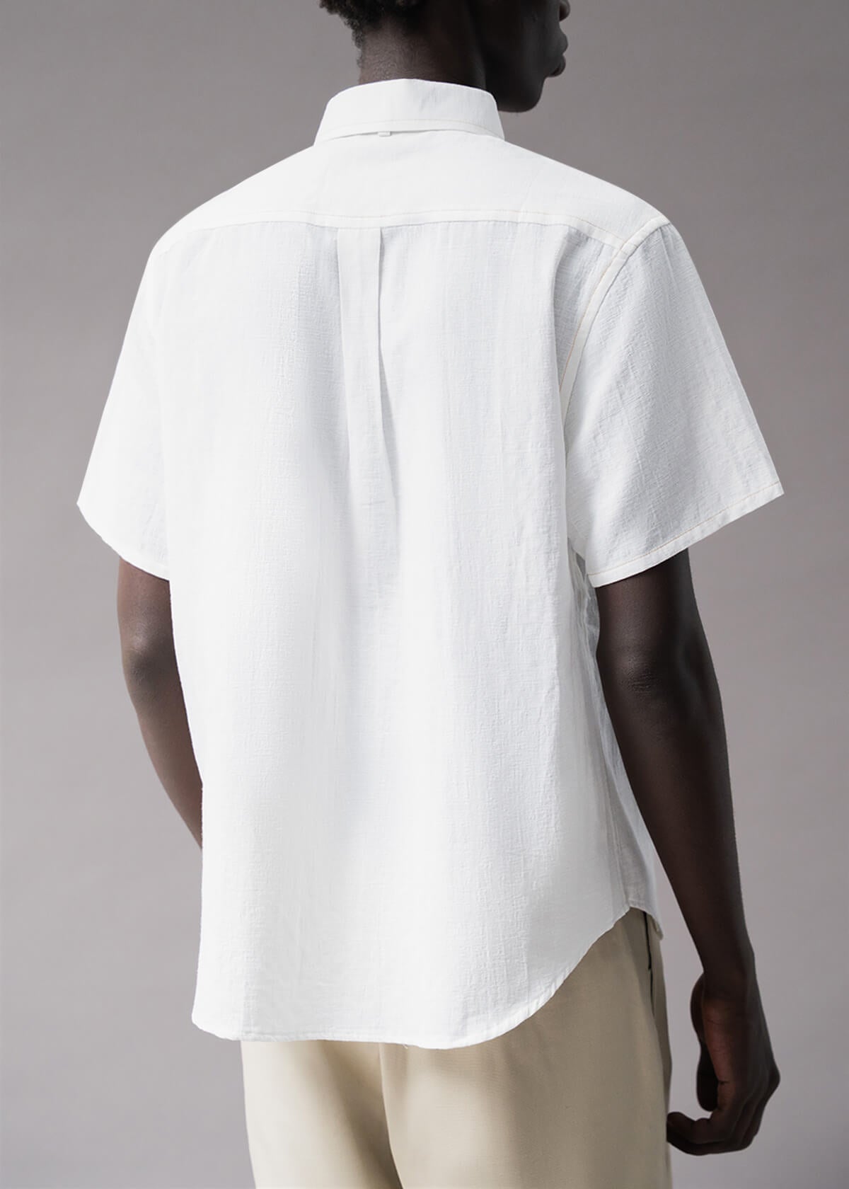 Descendant of Thieves Offset Slub White Short Sleeve Shirt