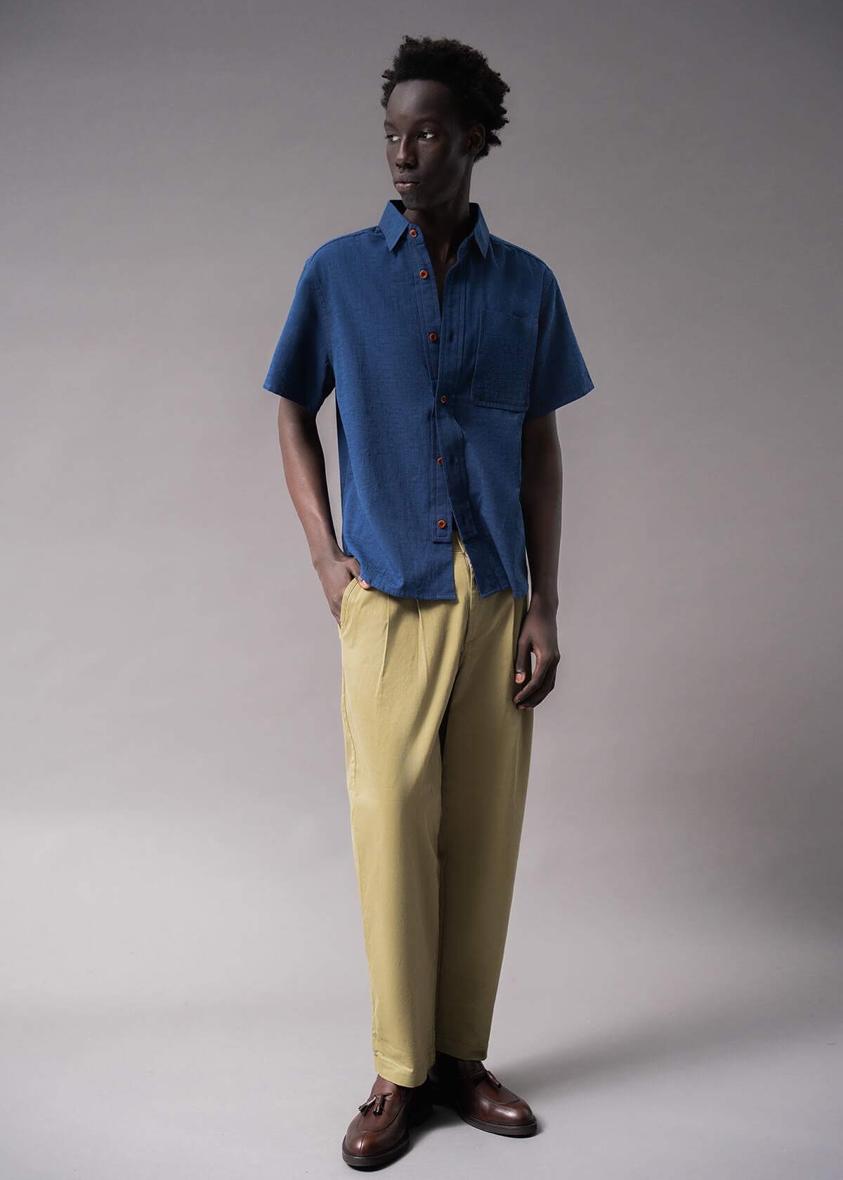 Offset Slub Navy