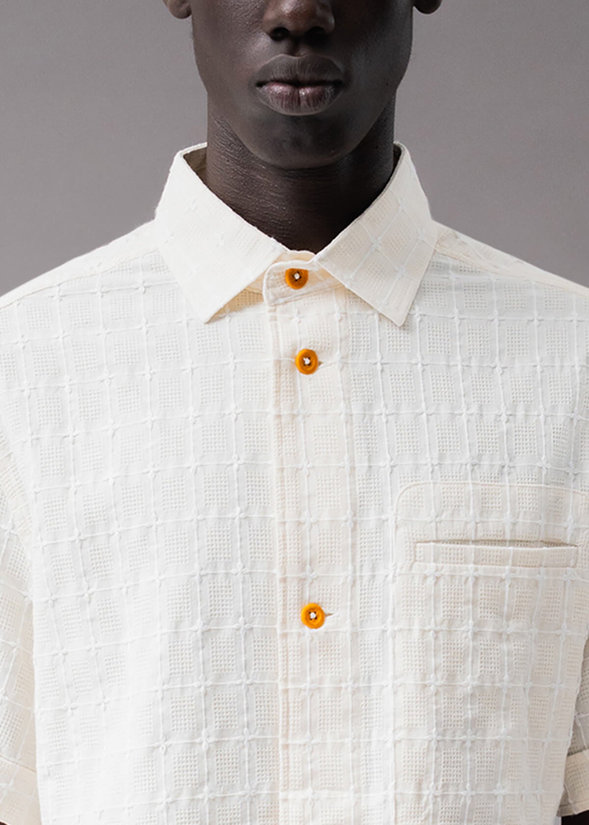 Embroidered Cream Plaid