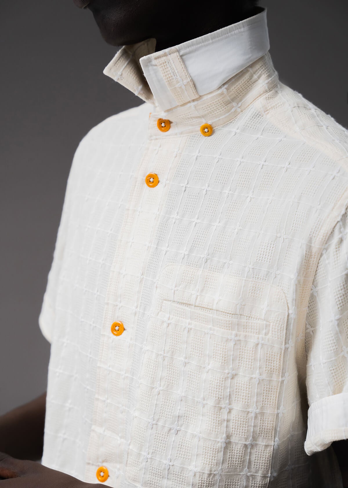 Embroidered Cream Plaid