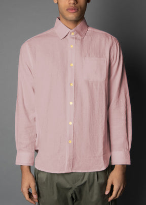 pink tone mens shirt made from a woven jacquard fabric