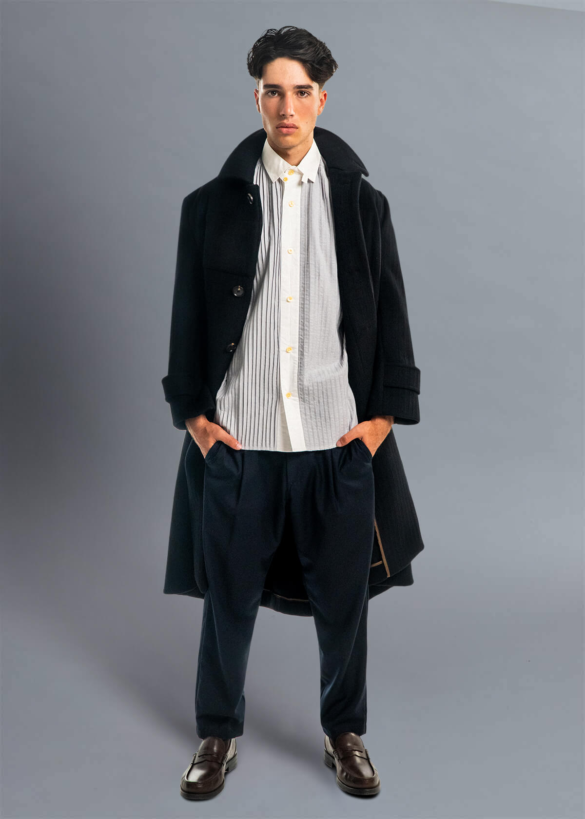 Ghost Mandarin Pin-Tuck