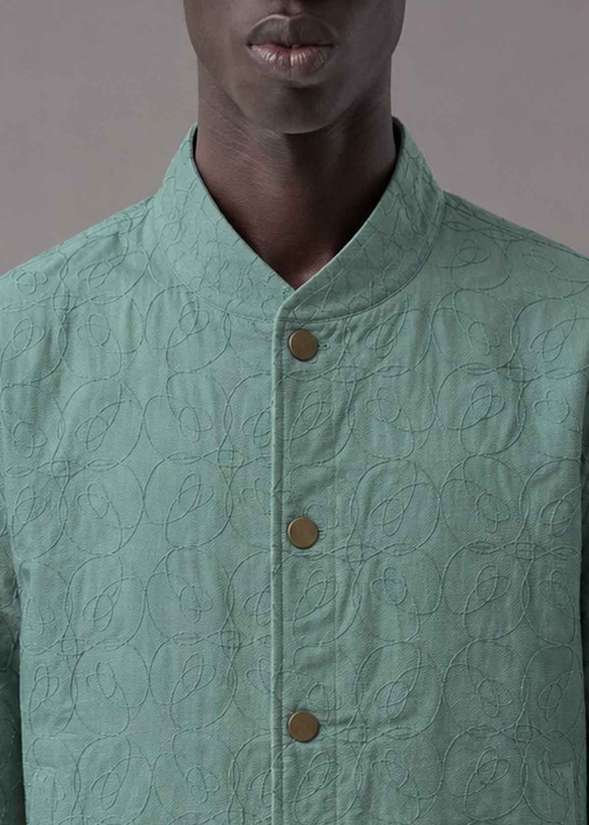Embroidered Washed Jade Meso
