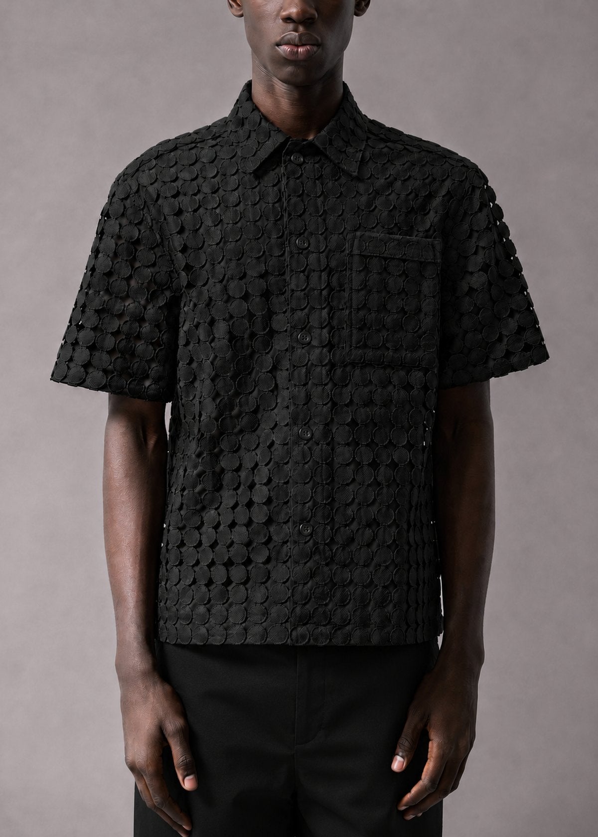 2 Pieced Embroidered Black