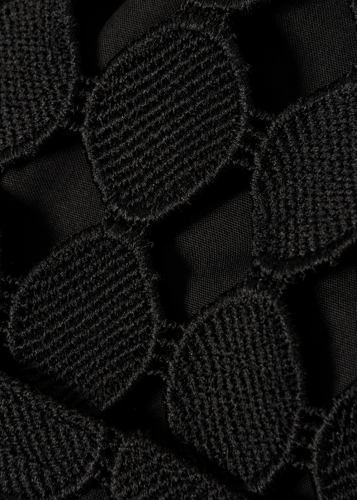 2 Pieced Embroidered Black