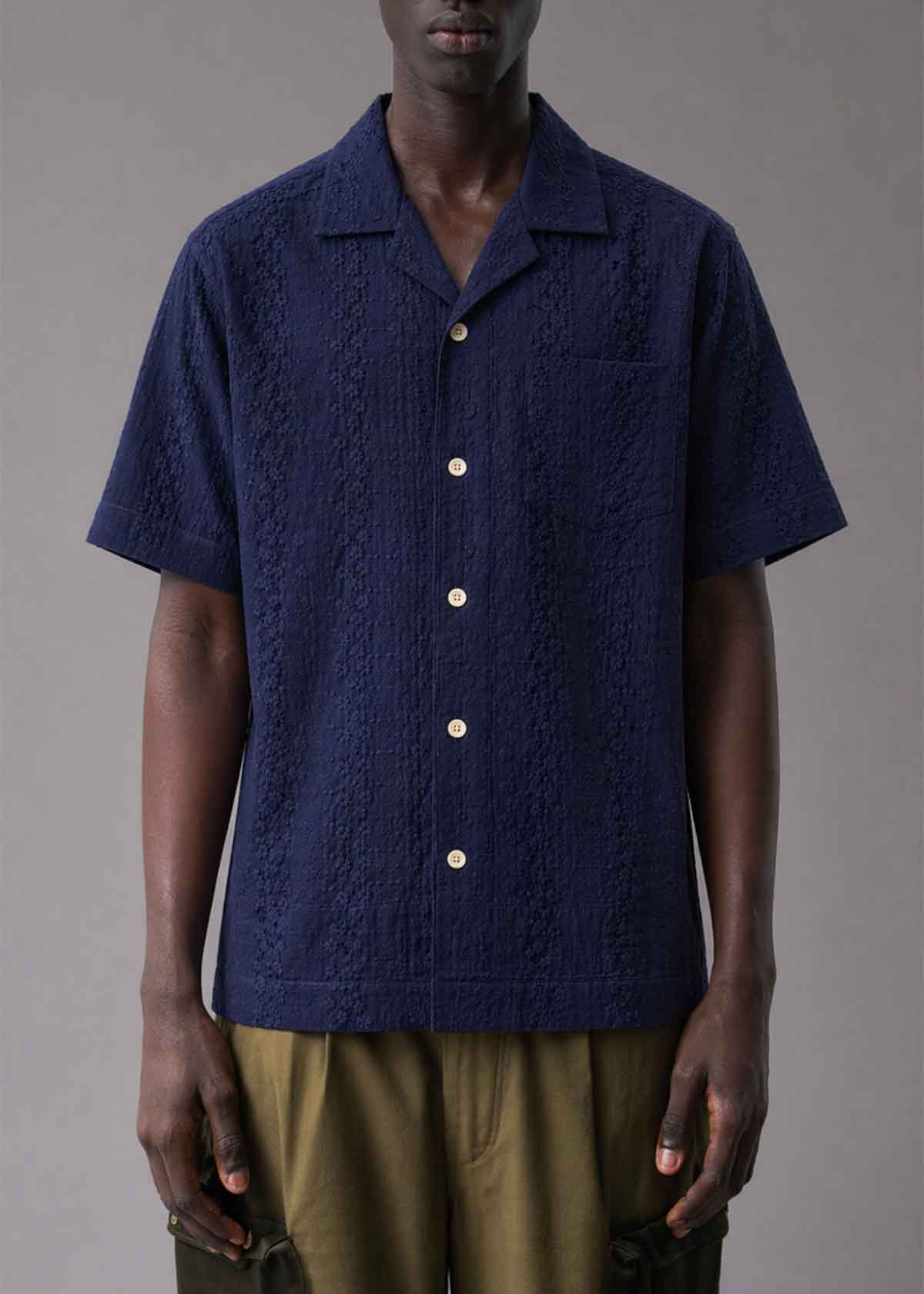 Descendant of Thieves Pontell Navy Short Sleeve Shirt Descendant of Thieves Pontell Navy Short Sleeve Shirt
