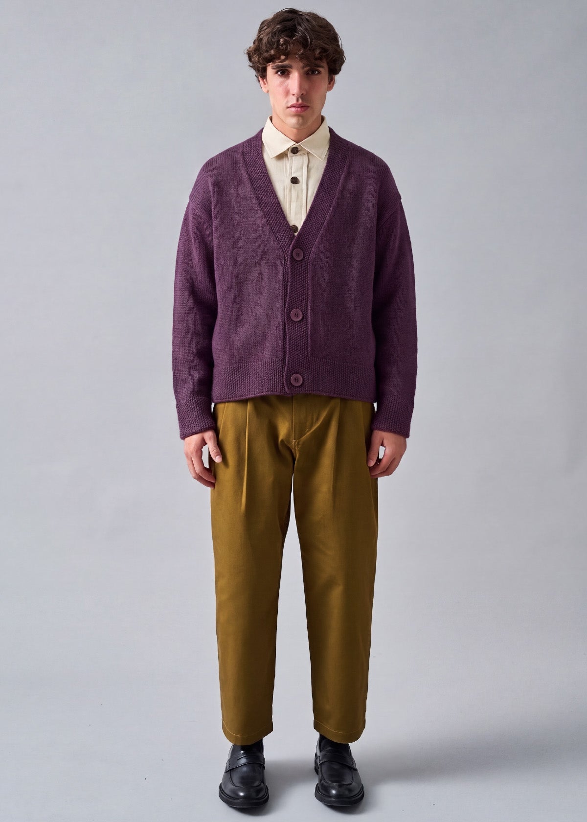 Italy Made Cardigan Plum
