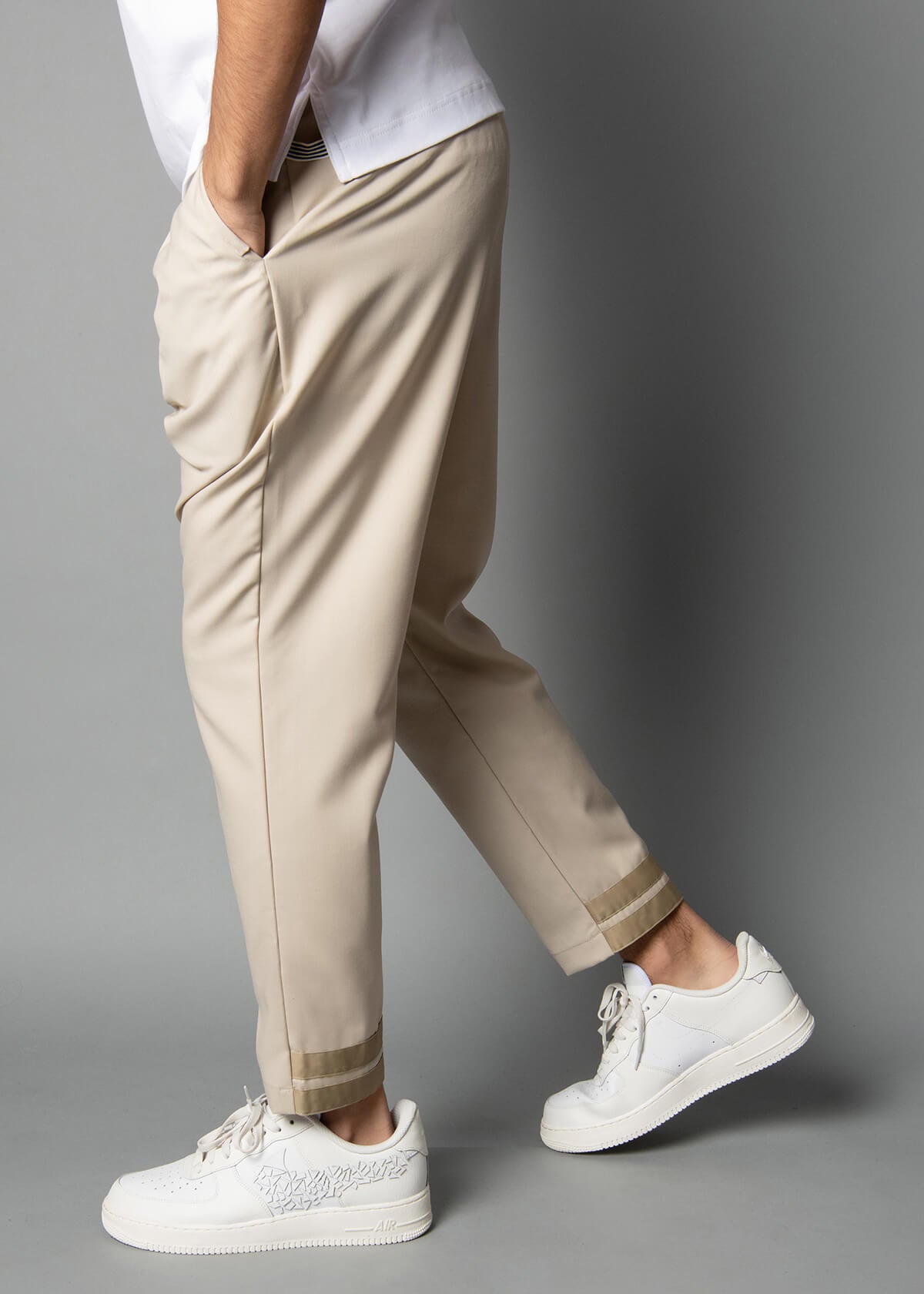 men's pants in a cream color