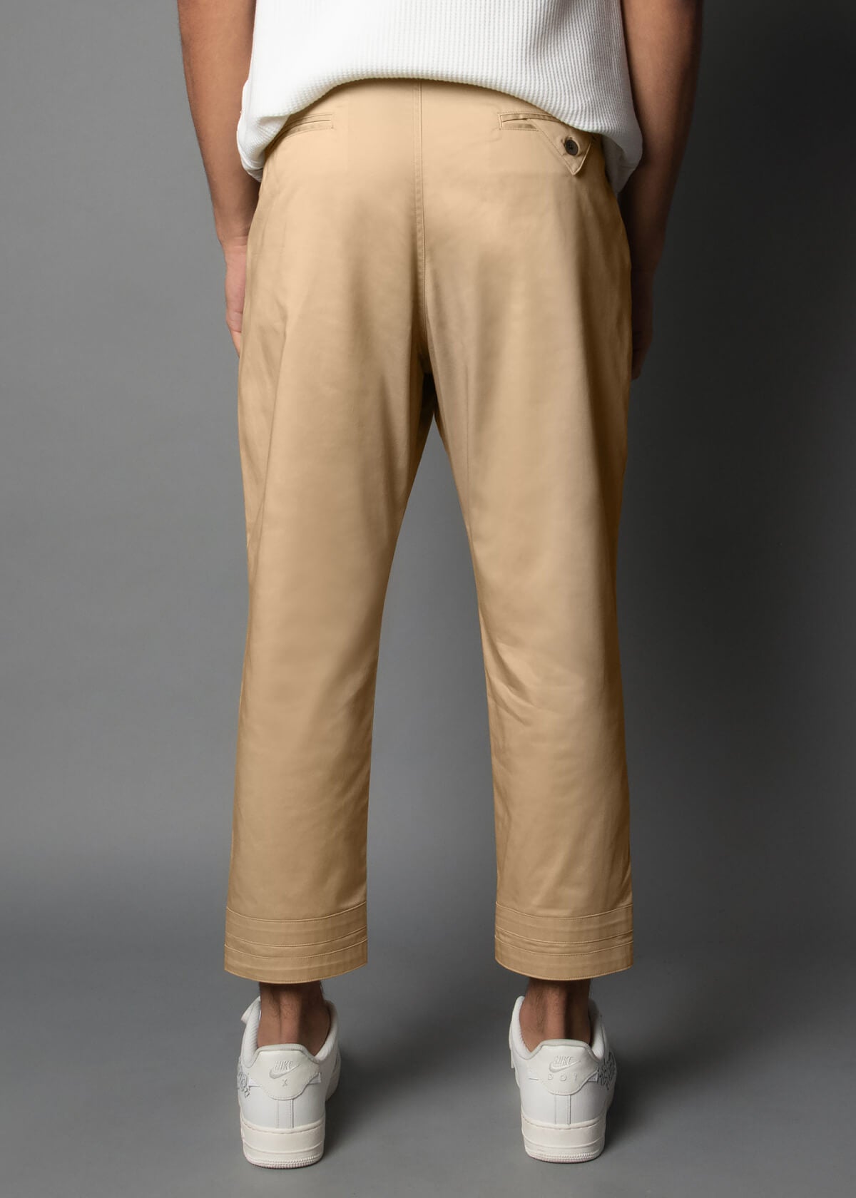 soft cotton pants for men in a light khaki color