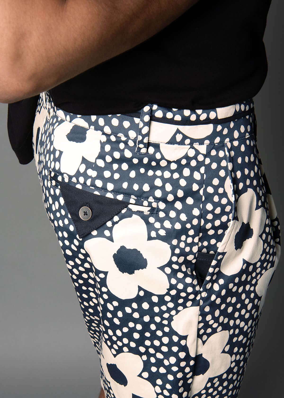 floral print cotton shorts for men