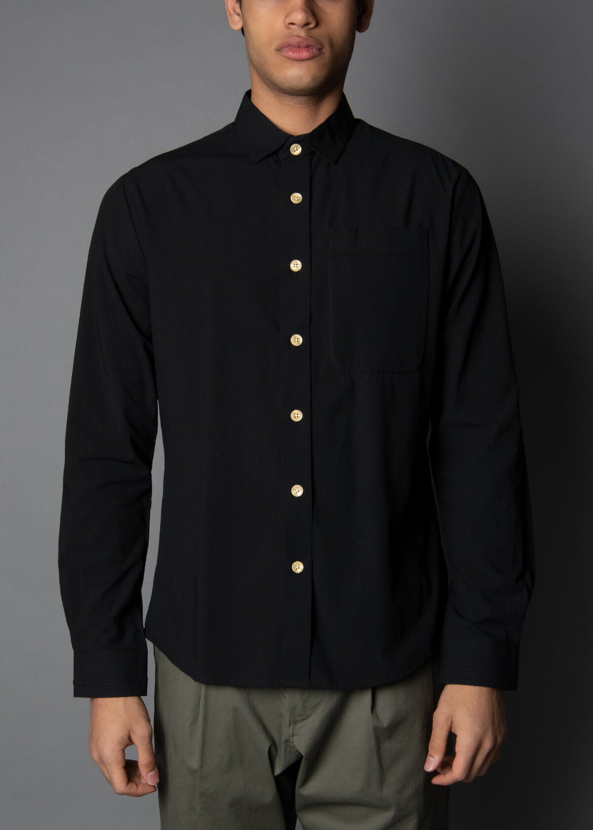 men's black shirt made from cotton and modal