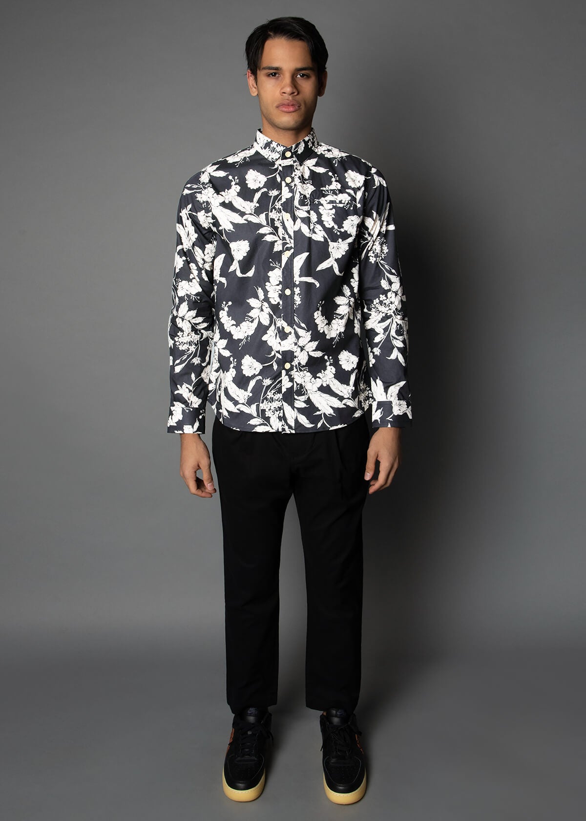 slim tailored fit floral print mens shirt