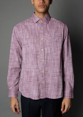 purple linen mens shirt