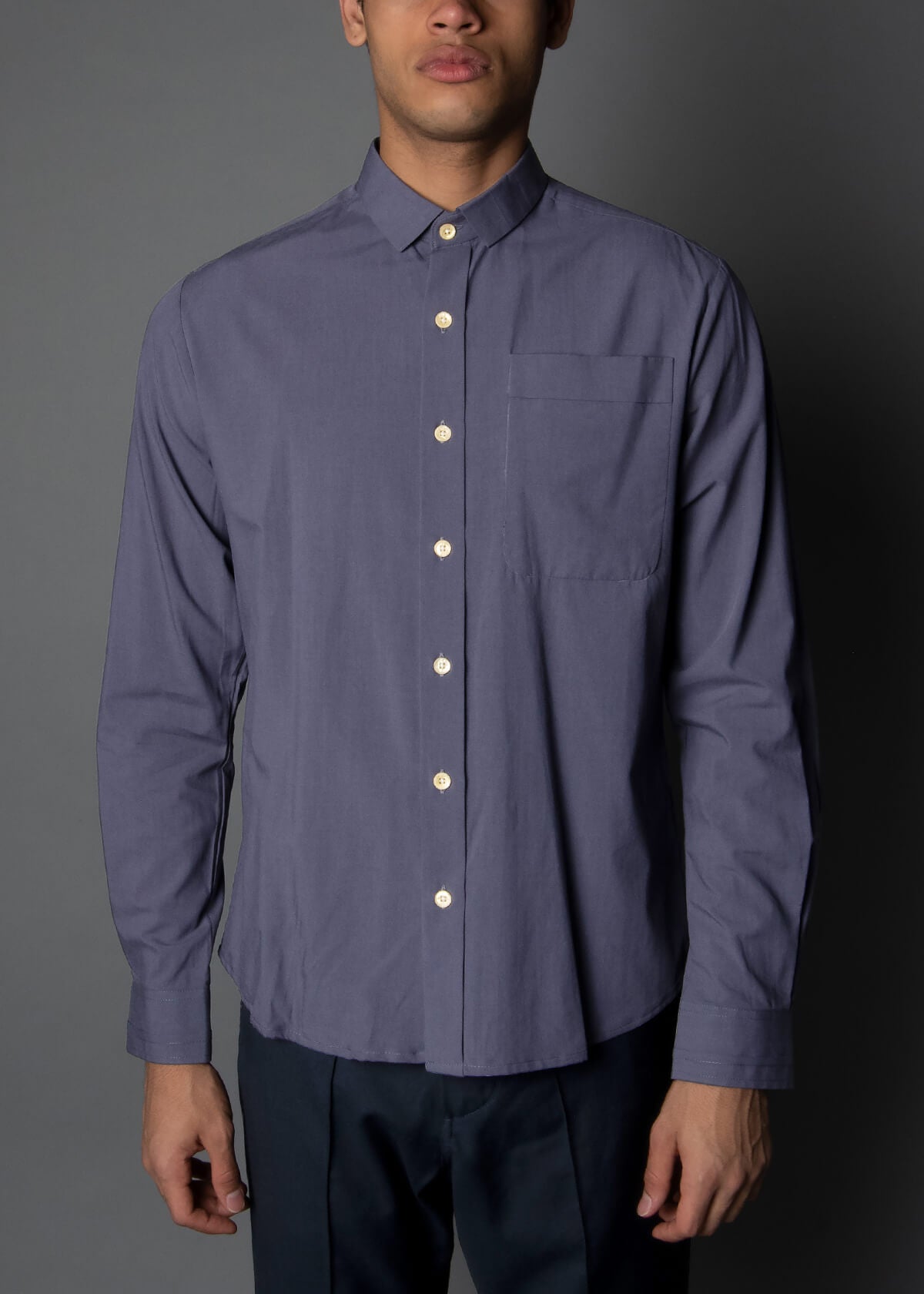 men's navy blue shirt made from cotton and modal