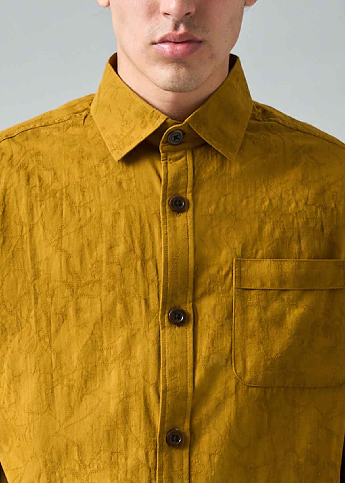 Jacquard Solid Gold Shirt