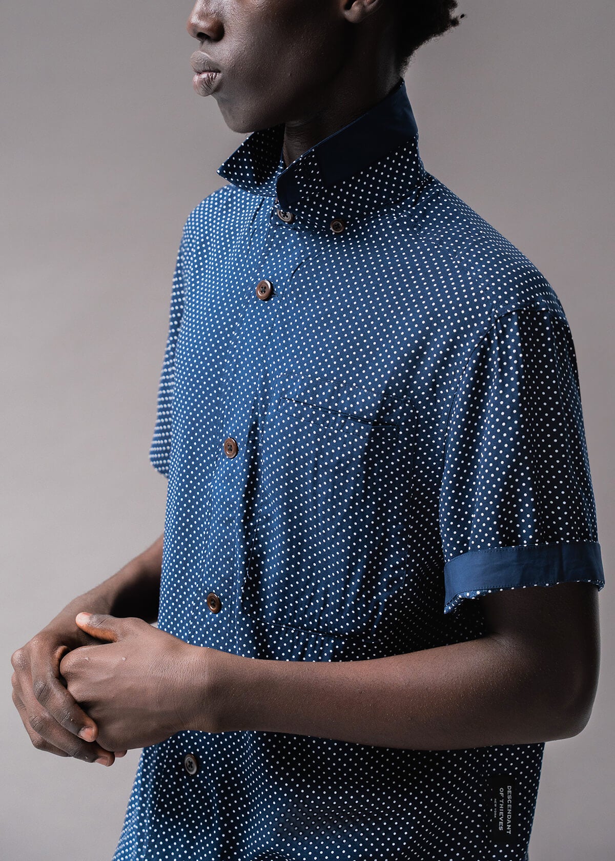 Descendant of Thieves Silk Blend Polka Dot Shirt
