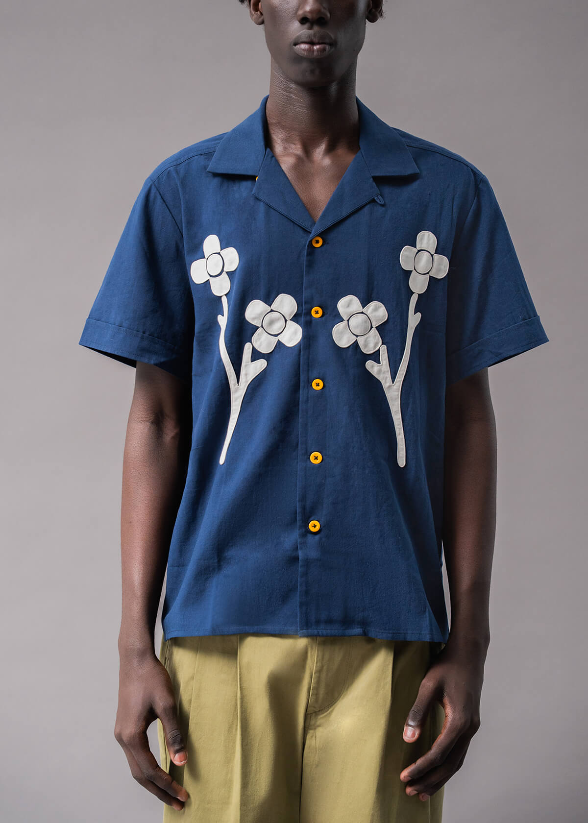 Descendant of Thieves Flor de Barcelona Navy Short Sleeve Shirt