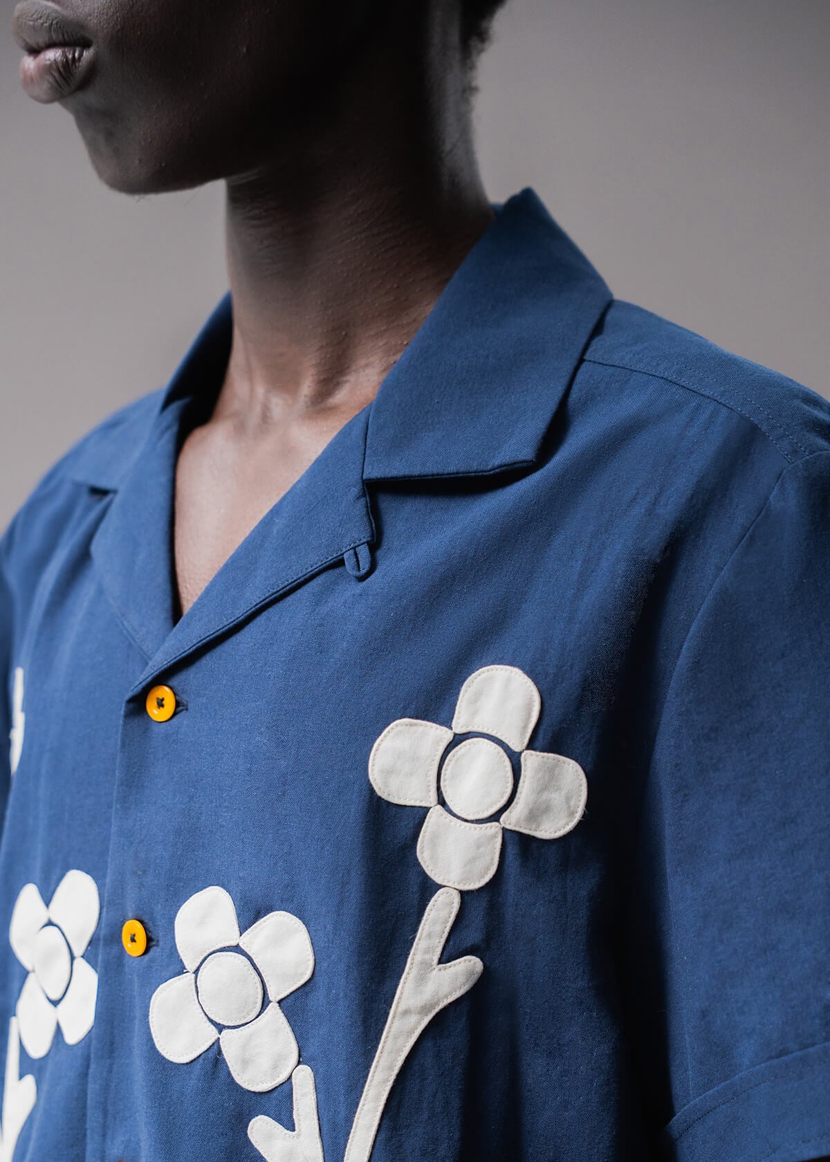 Descendant of Thieves Flor de Barcelona Navy Short Sleeve Shirt