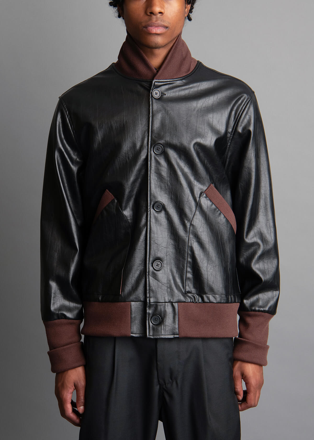 Fx Leather Varsity Jacket