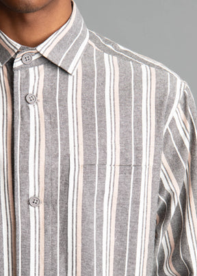 striped mens shirt in gray tones