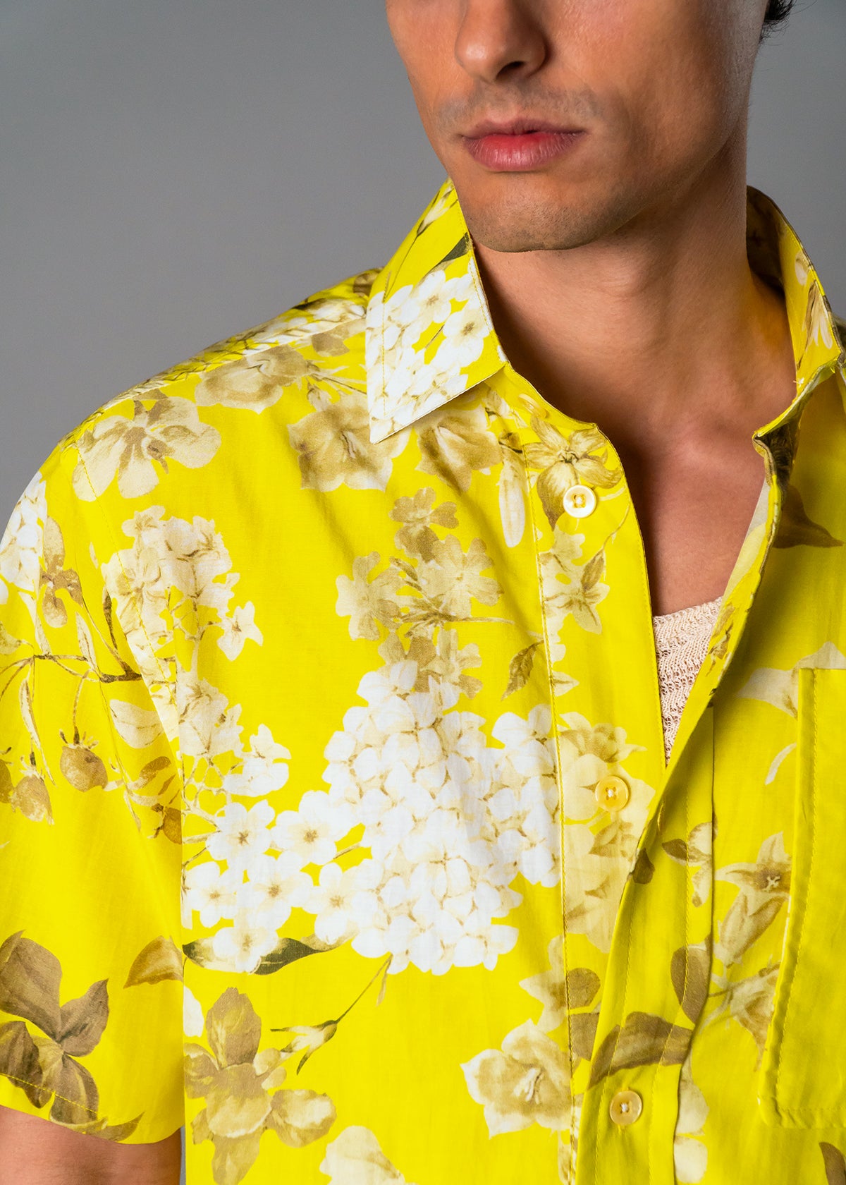 Bold Print White Lotus Inspired