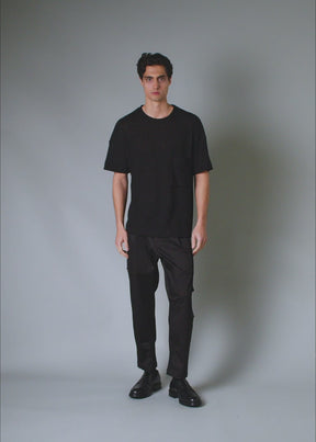 Black Open Weave Tee