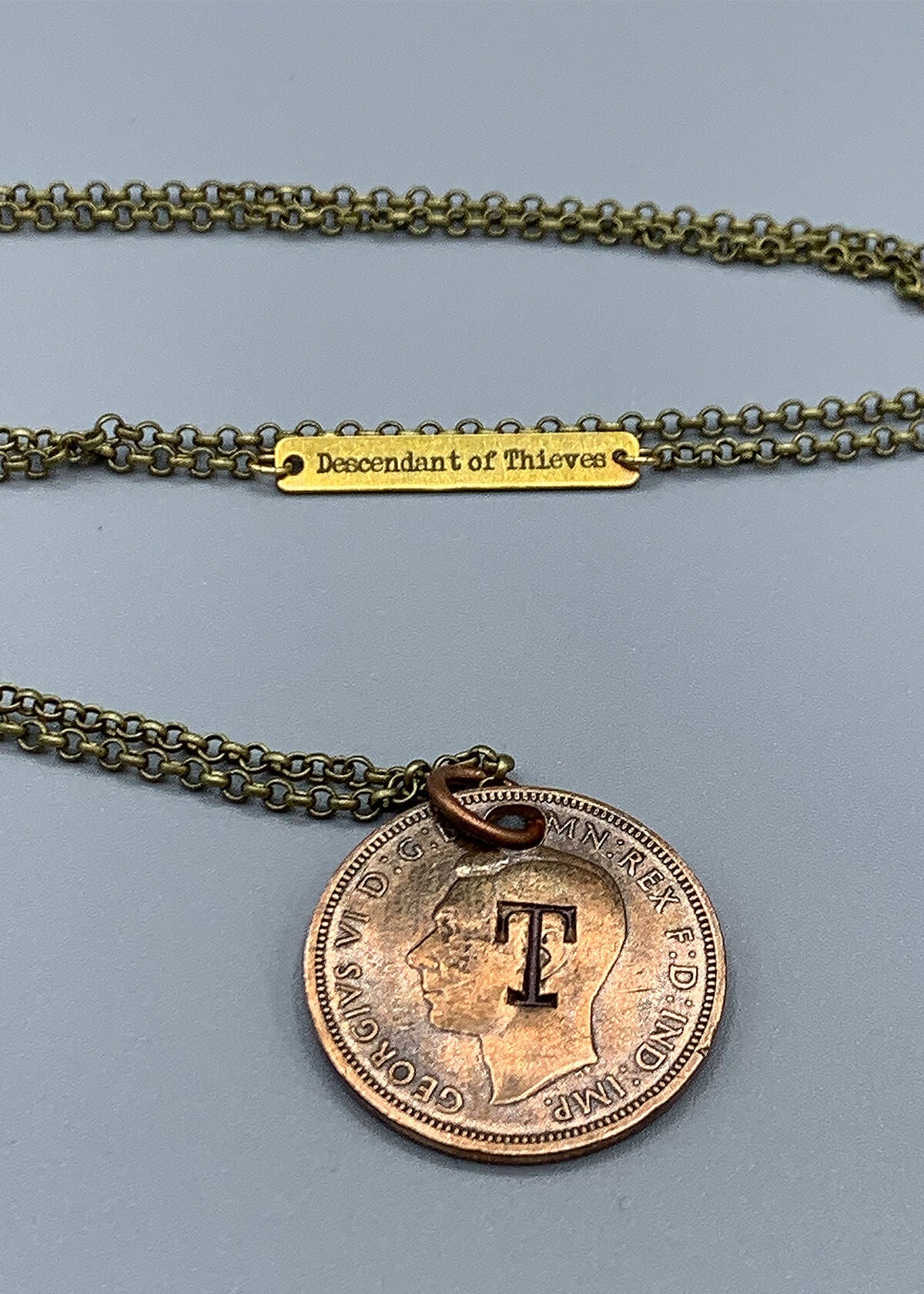 VINTAGE COIN NECKLACE 17" - Descendant of Thieves