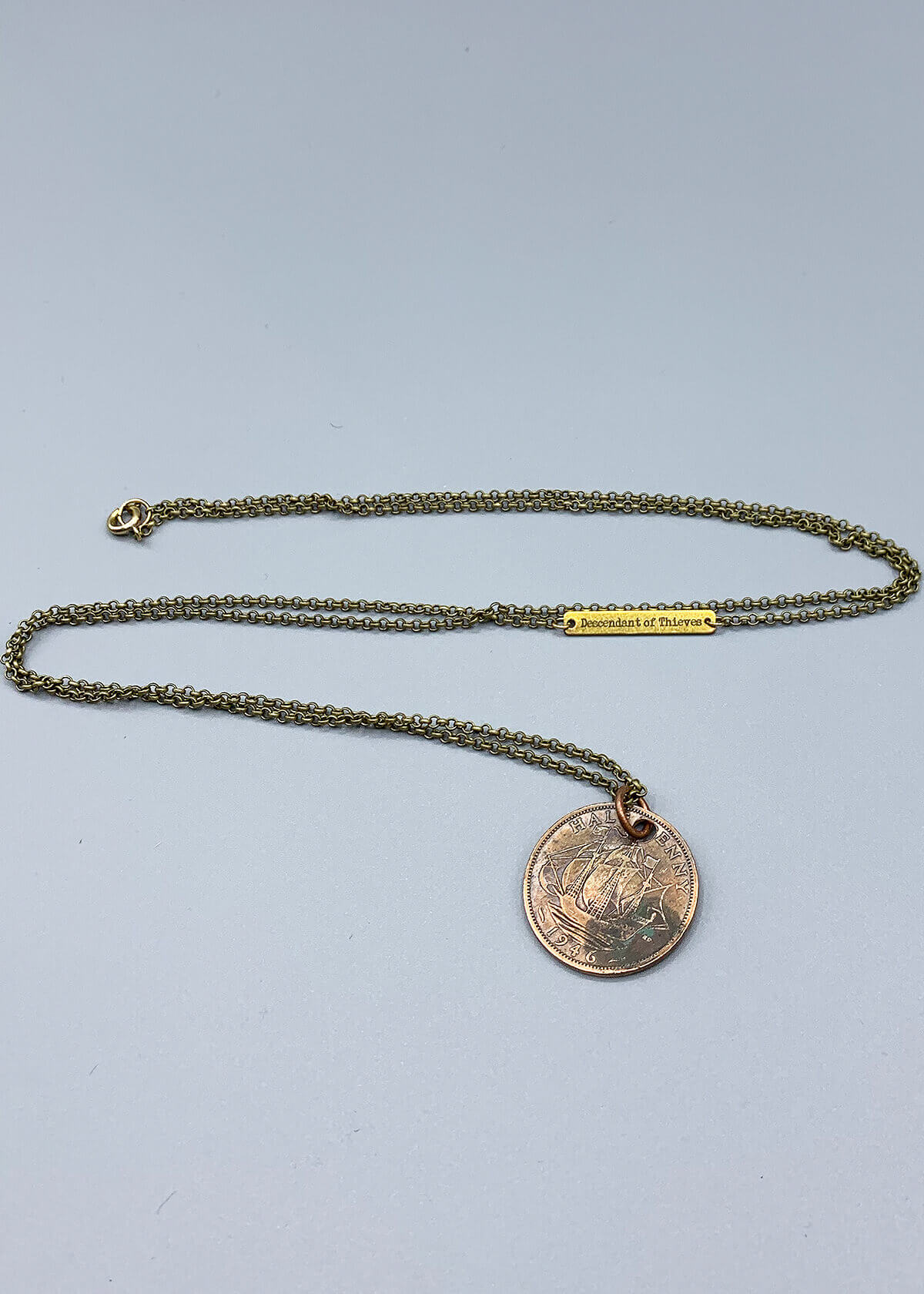 VINTAGE COIN NECKLACE 17" - Descendant of Thieves